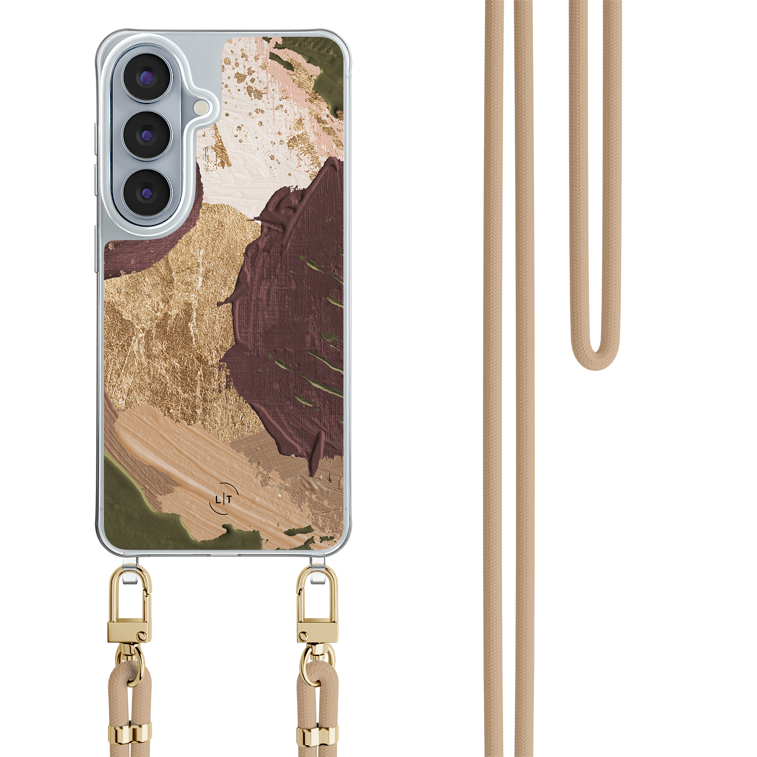 Leuke Telefoonhoesjes Samsung Galaxy S26 hoesje met beige koord - Abstract art