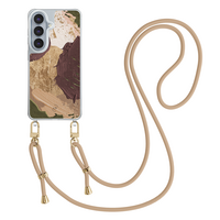 Leuke Telefoonhoesjes Samsung Galaxy S26 hoesje met beige koord - Abstract art