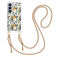 Leuke Telefoonhoesjes Samsung Galaxy S26 hoesje met beige koord - Lovely flowers