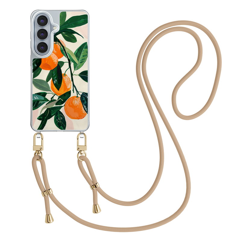 Leuke Telefoonhoesjes Samsung Galaxy S26 hoesje met beige koord - Oranges
