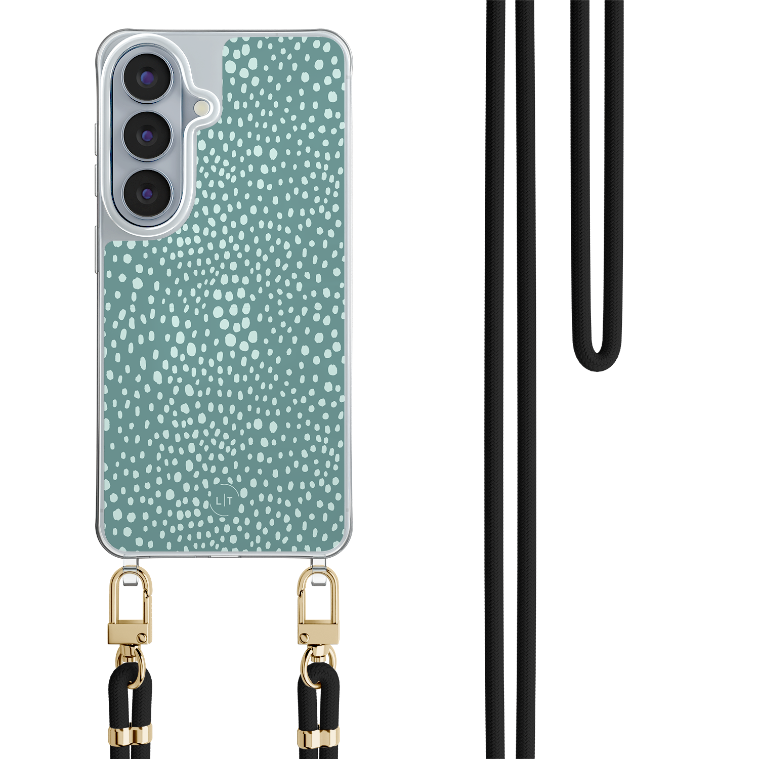 Leuke Telefoonhoesjes Samsung Galaxy S26 hoesje met zwart koord - Blue dots