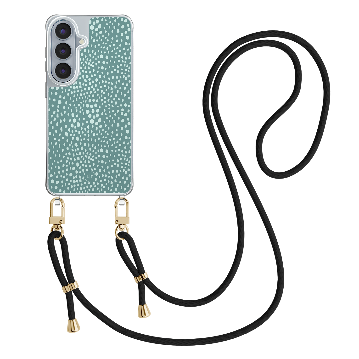 Leuke Telefoonhoesjes Samsung Galaxy S26 hoesje met zwart koord - Blue dots