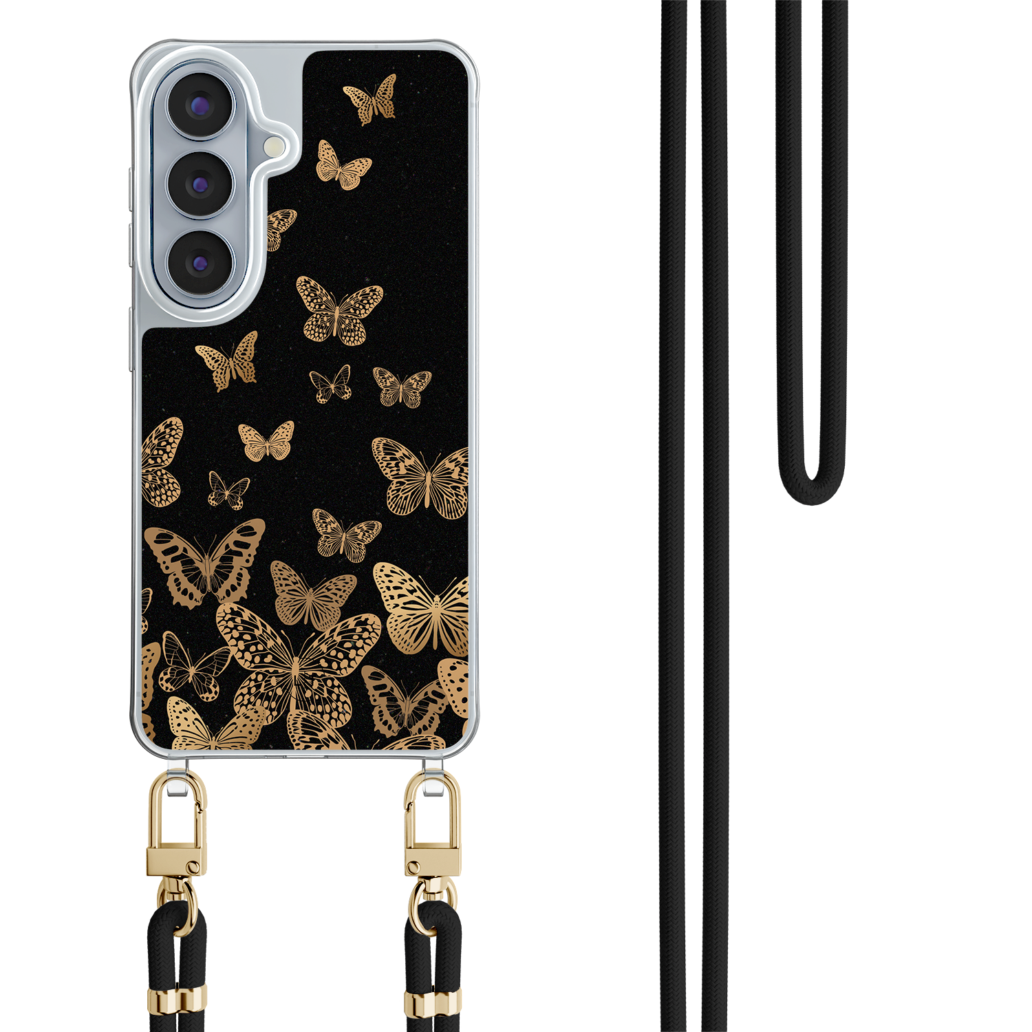 Leuke Telefoonhoesjes Samsung Galaxy S26 hoesje met zwart koord - Vlinders