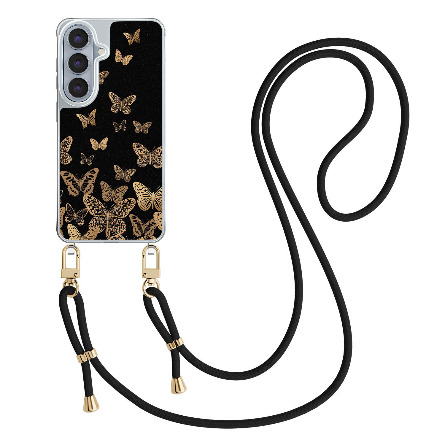 Leuke Telefoonhoesjes Samsung Galaxy S26 hoesje met zwart koord - Vlinders