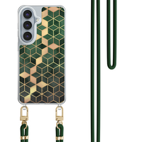 Leuke Telefoonhoesjes Samsung Galaxy S26 hoesje met groen koord - Kubus groen