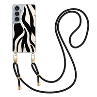 Leuke Telefoonhoesjes Samsung Galaxy S26 hoesje met zwart koord - Zebra