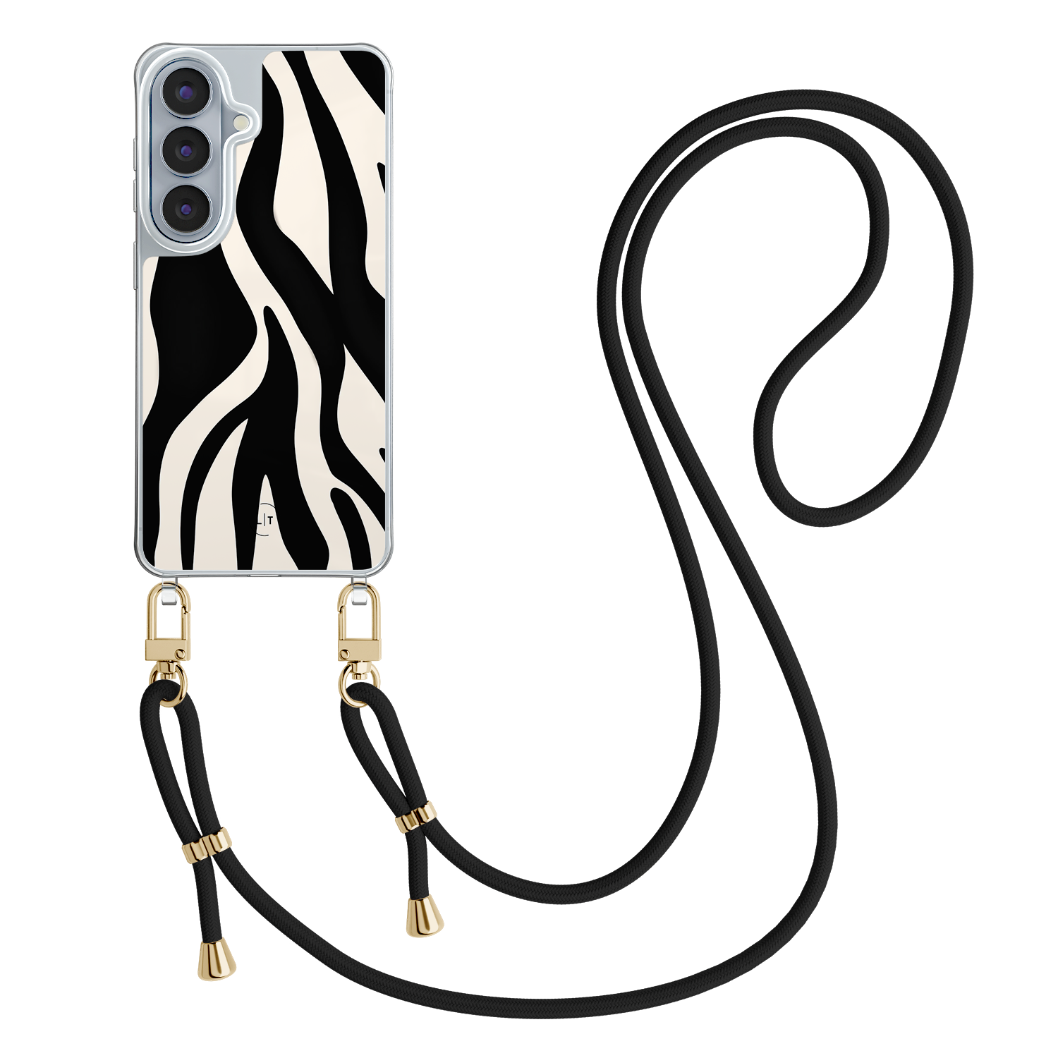 Leuke Telefoonhoesjes Samsung Galaxy S26 hoesje met zwart koord - Zebra
