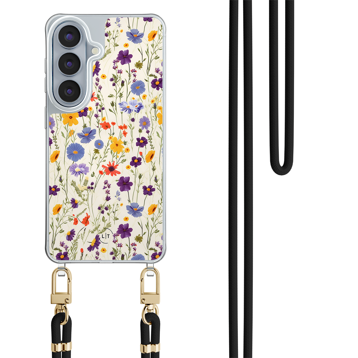Leuke Telefoonhoesjes Samsung Galaxy S26 hoesje met zwart koord - Wildflowers