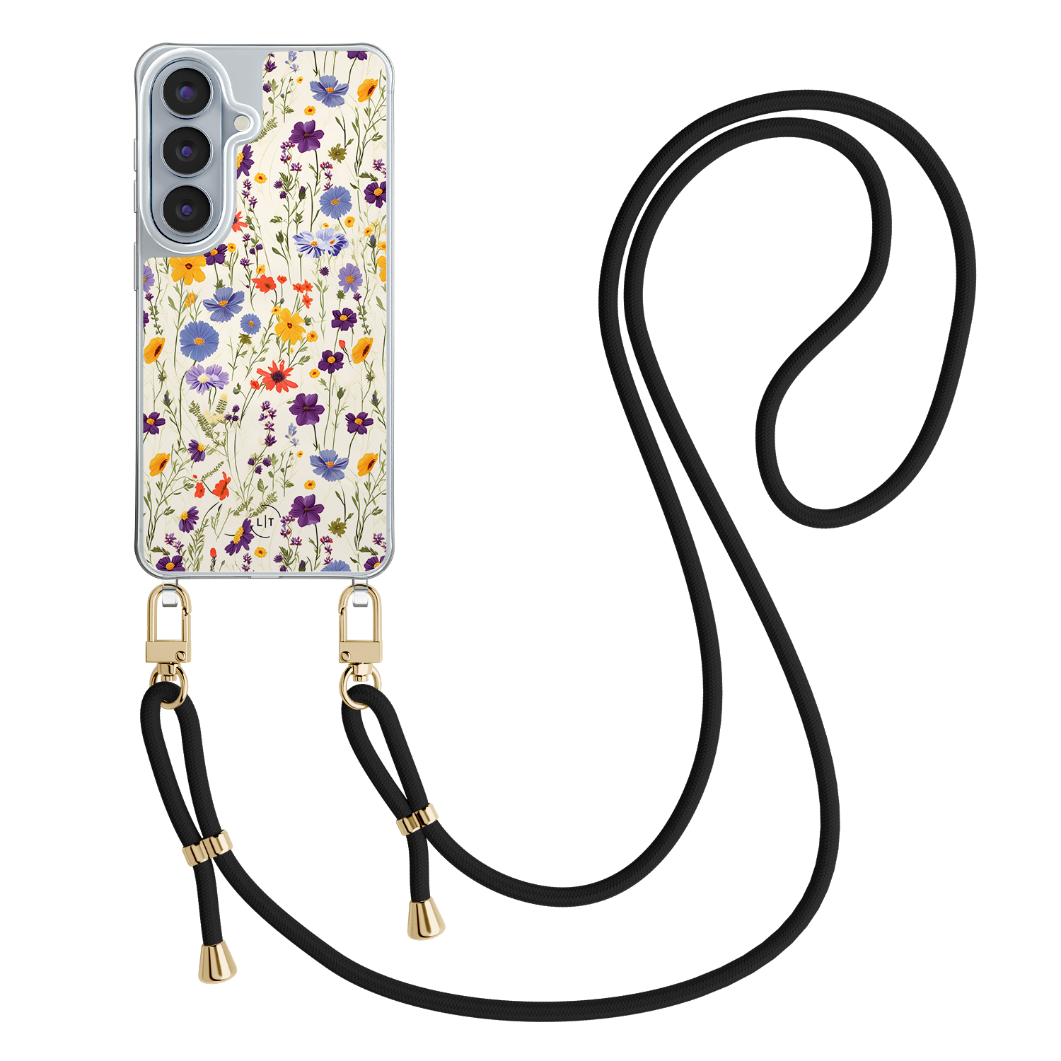 Leuke Telefoonhoesjes Samsung Galaxy S26 hoesje met zwart koord - Wildflowers