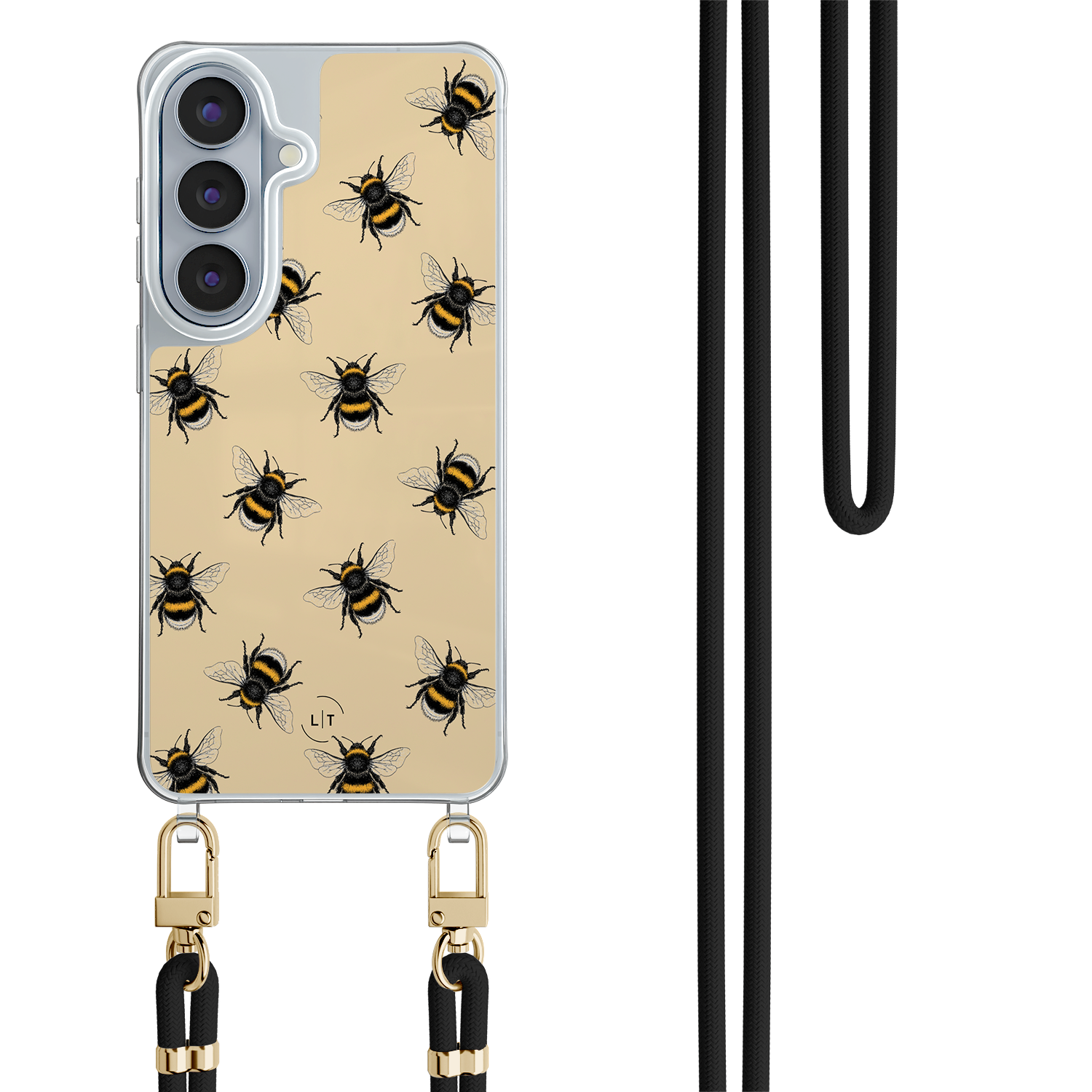 Leuke Telefoonhoesjes Samsung Galaxy S26 hoesje met zwart koord - Bee happy