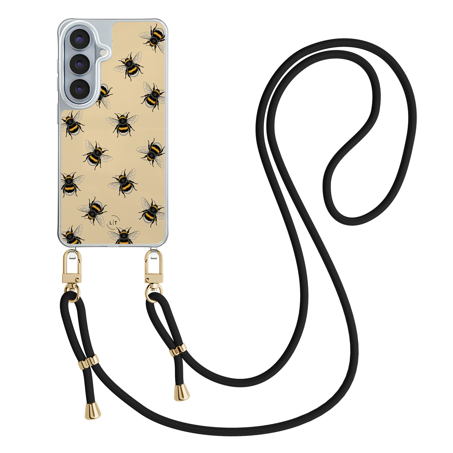 Leuke Telefoonhoesjes Samsung Galaxy S26 hoesje met zwart koord - Bee happy