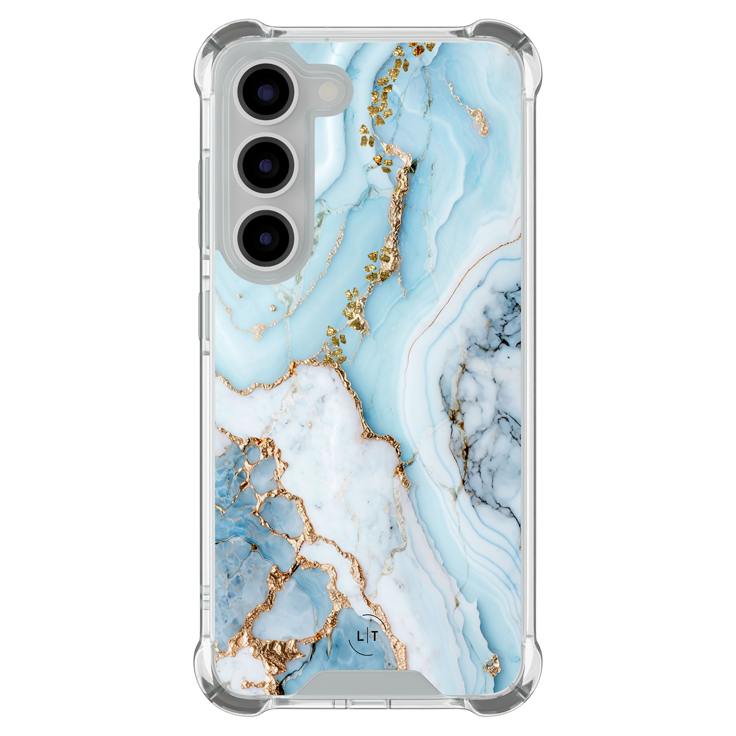 Leuke Telefoonhoesjes Samsung Galaxy S23 shockproof case - Marmer babyblauw