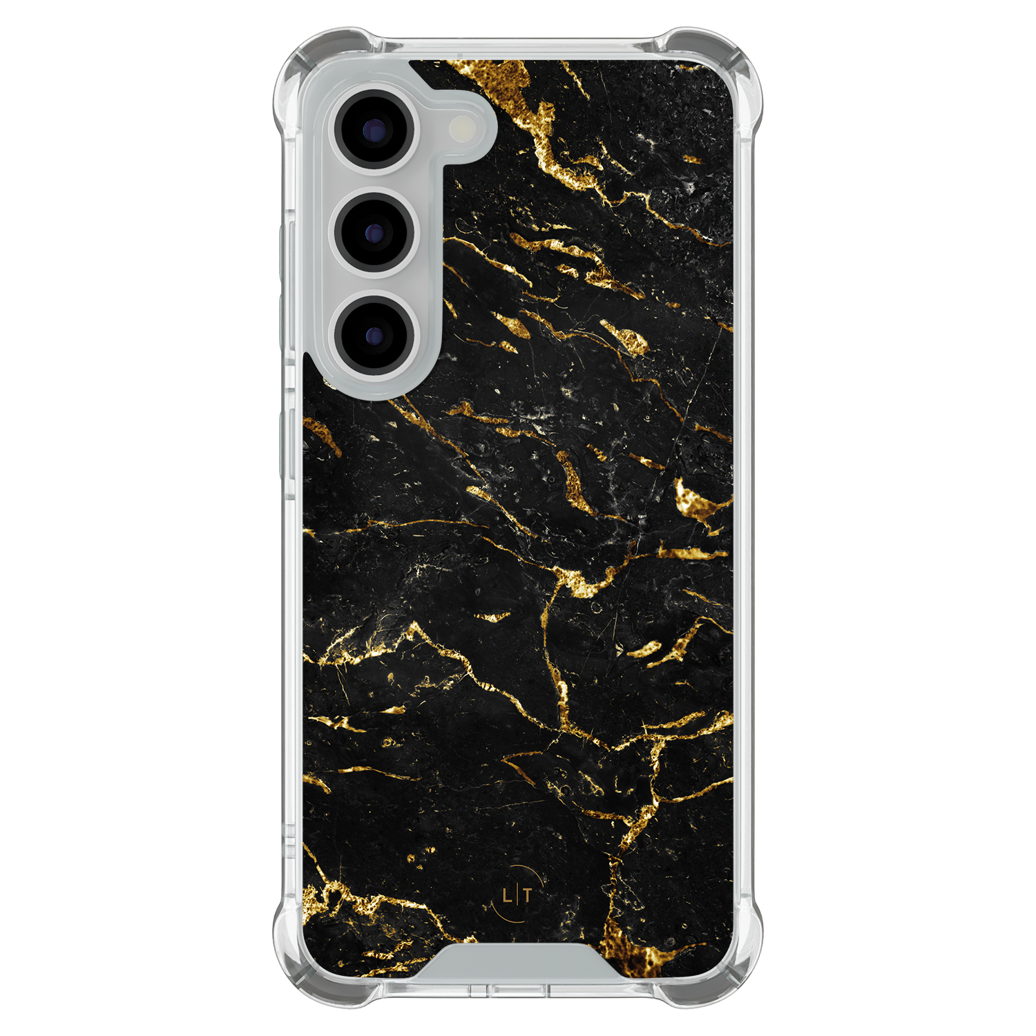 Leuke Telefoonhoesjes Samsung Galaxy S23 shockproof case - Marmer zwart goud