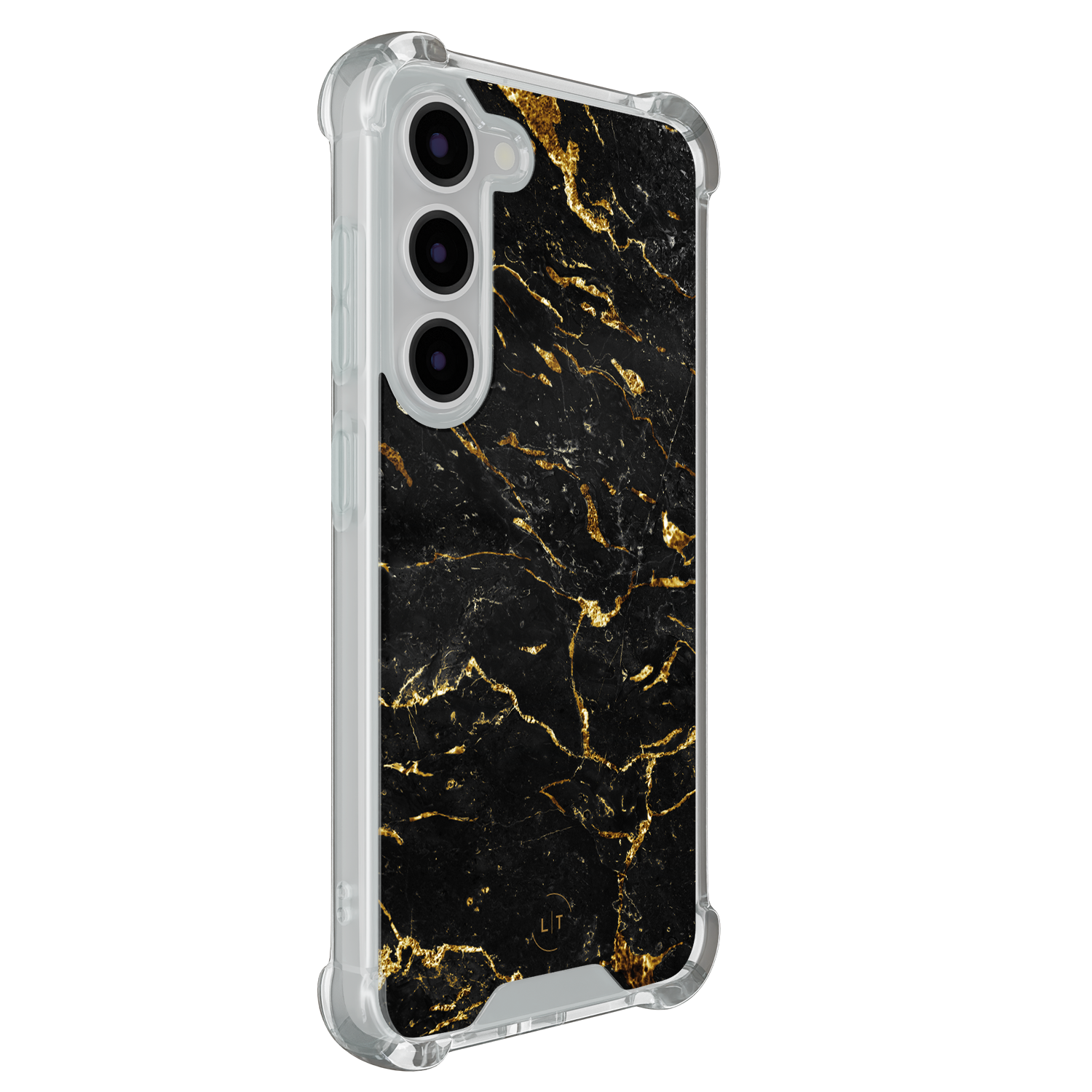 Leuke Telefoonhoesjes Samsung Galaxy S23 shockproof case - Marmer zwart goud