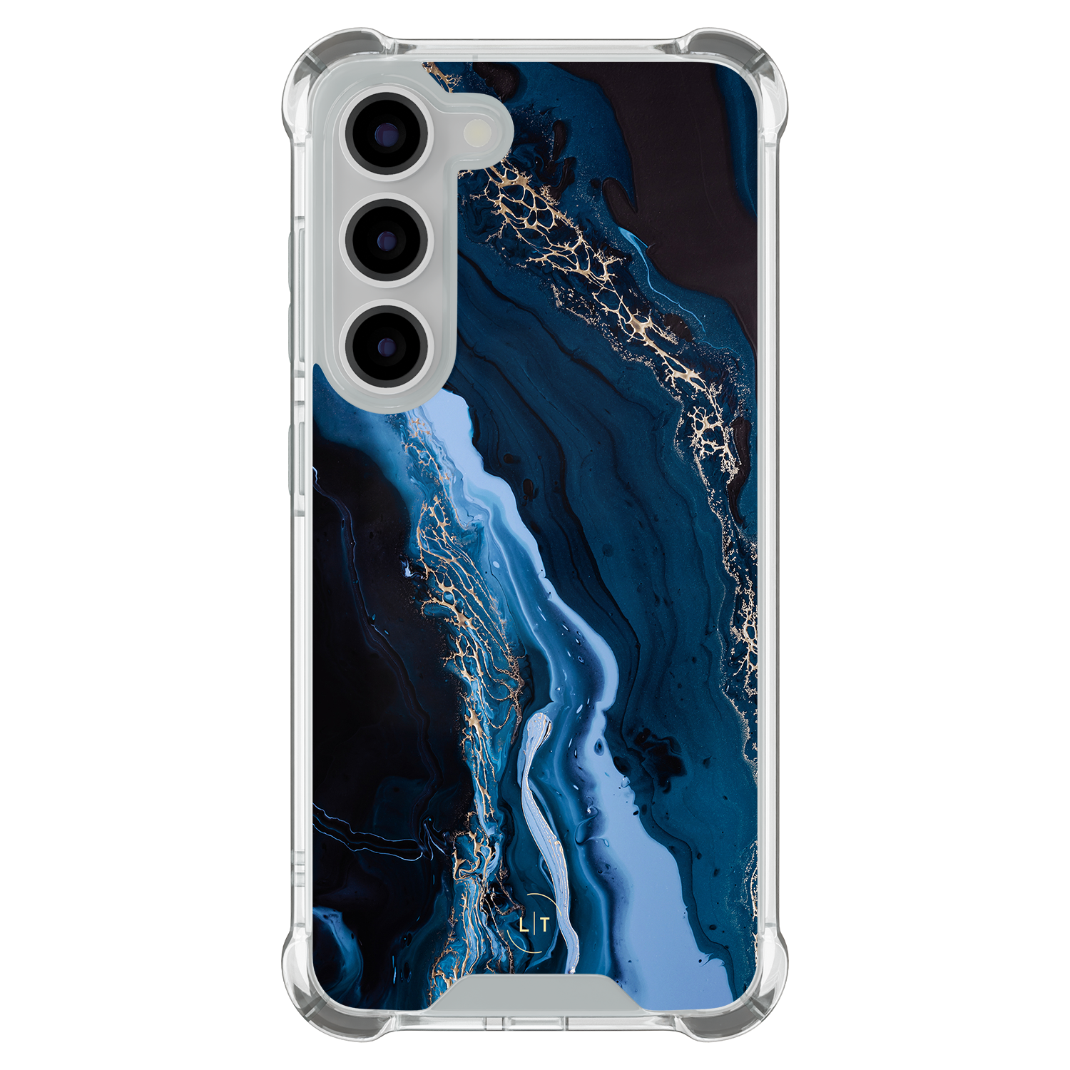 Leuke Telefoonhoesjes Samsung Galaxy S23 shockproof case - Marmer lagoon blauw