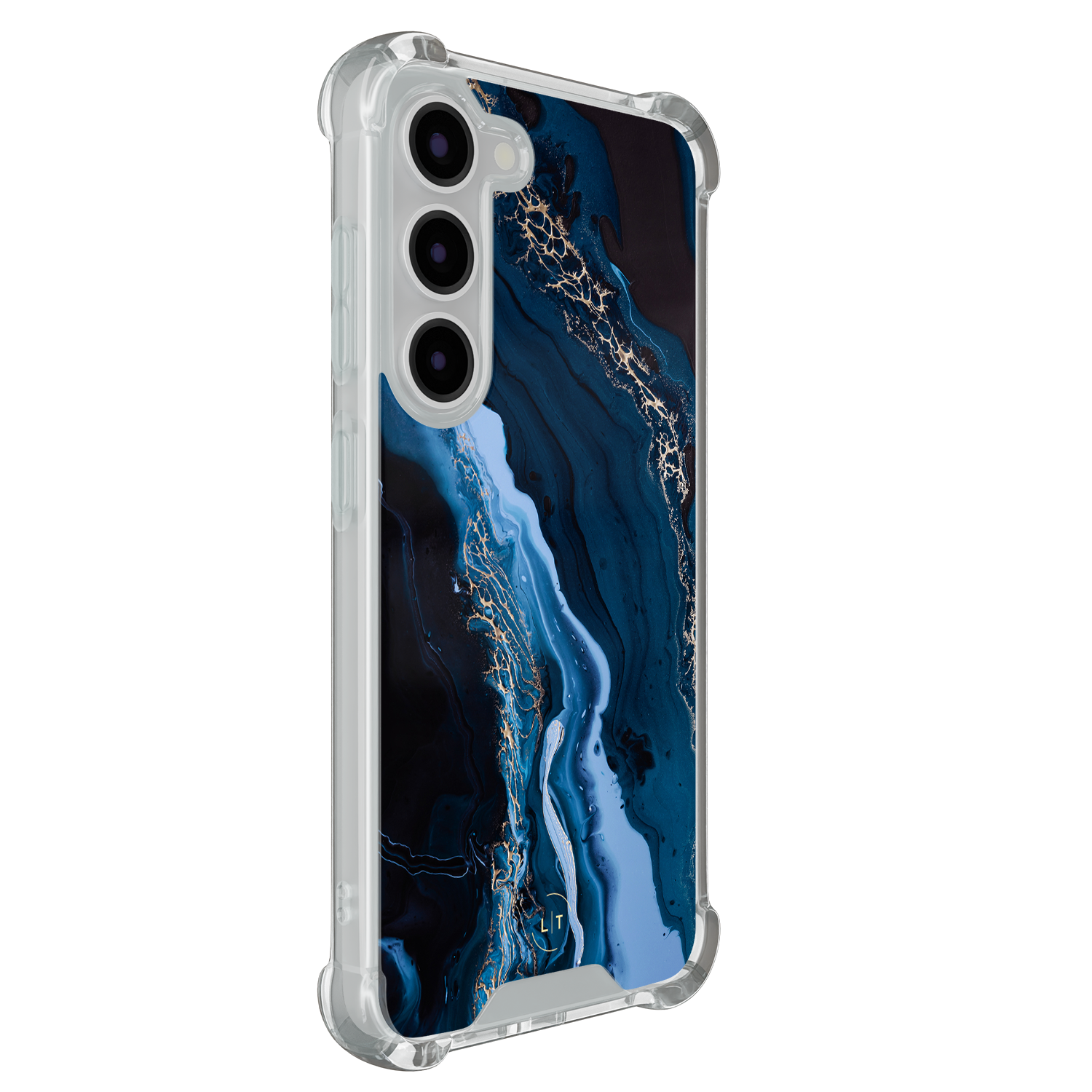 Leuke Telefoonhoesjes Samsung Galaxy S23 shockproof case - Marmer lagoon blauw
