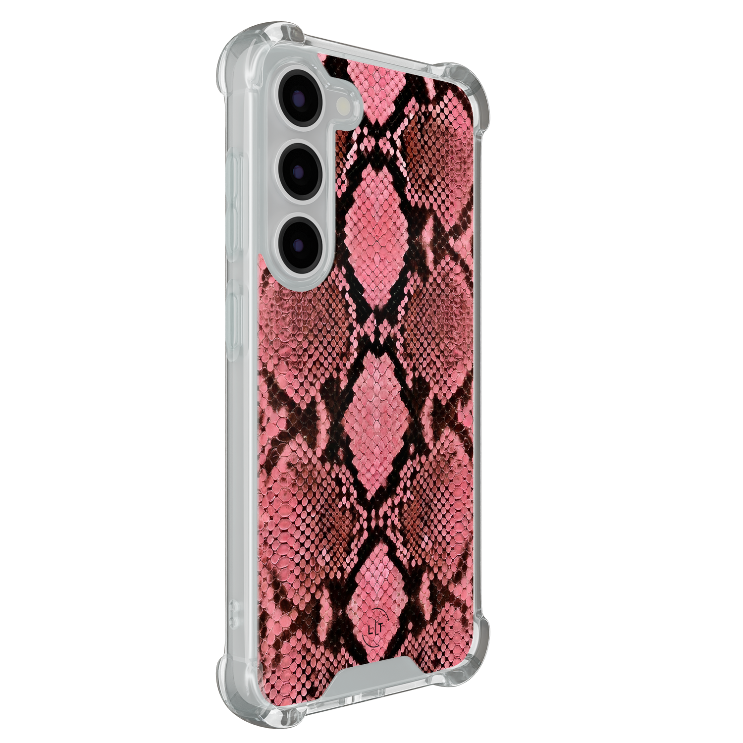 Leuke Telefoonhoesjes Samsung Galaxy S23 shockproof case - Slangenprint roze