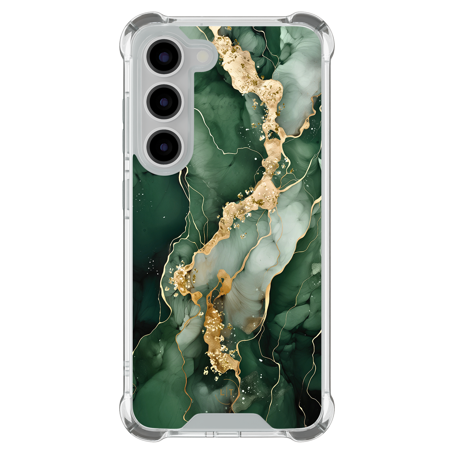 Leuke Telefoonhoesjes Samsung Galaxy S23 shockproof case - Marmer groen goud