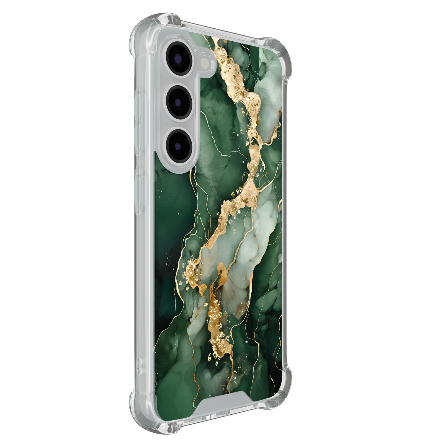 Leuke Telefoonhoesjes Samsung Galaxy S23 shockproof case - Marmer groen goud