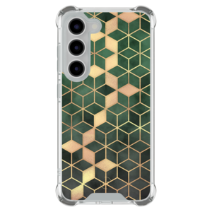 Leuke Telefoonhoesjes Samsung Galaxy S23 shockproof case - Kubus groen