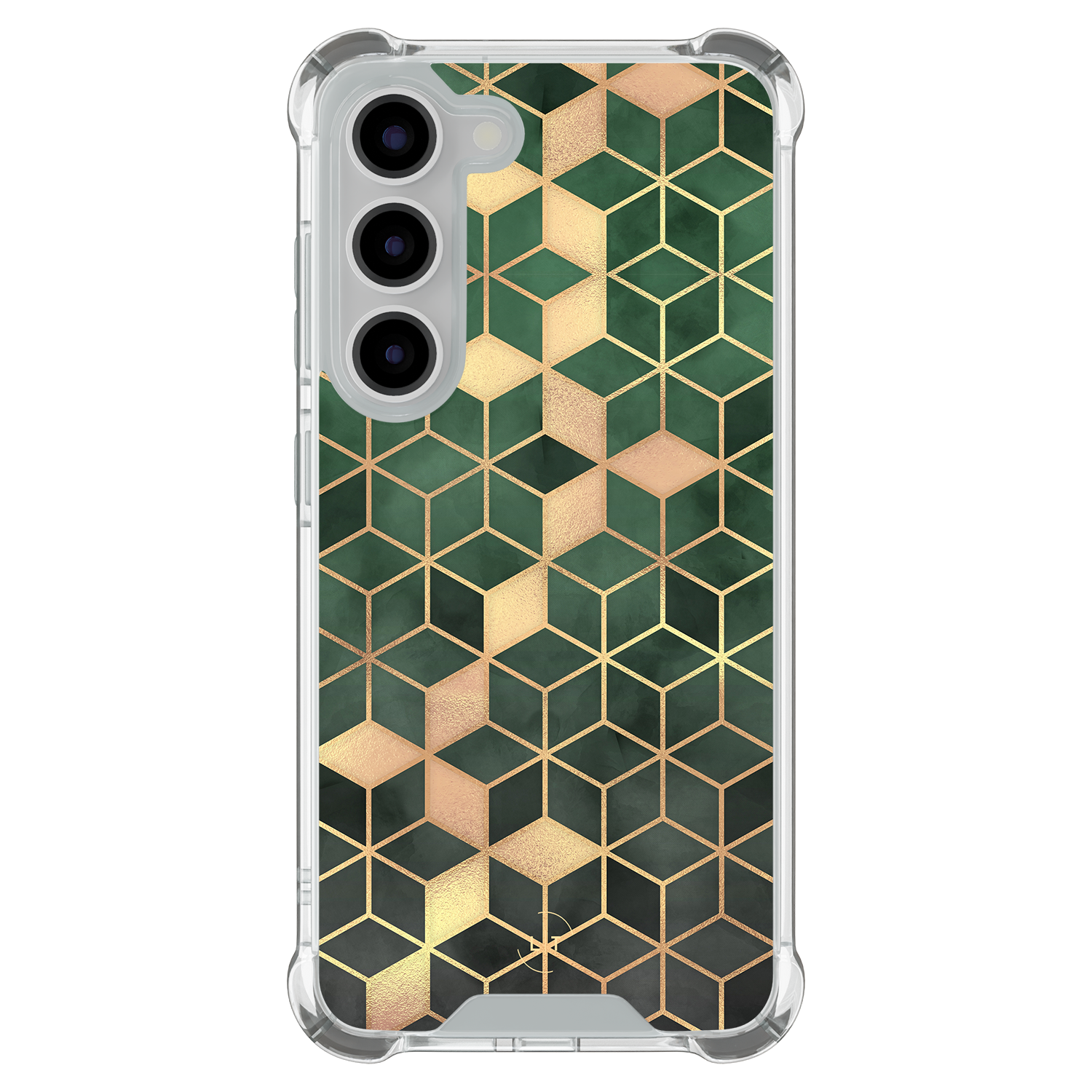 Leuke Telefoonhoesjes Samsung Galaxy S23 shockproof case - Kubus groen
