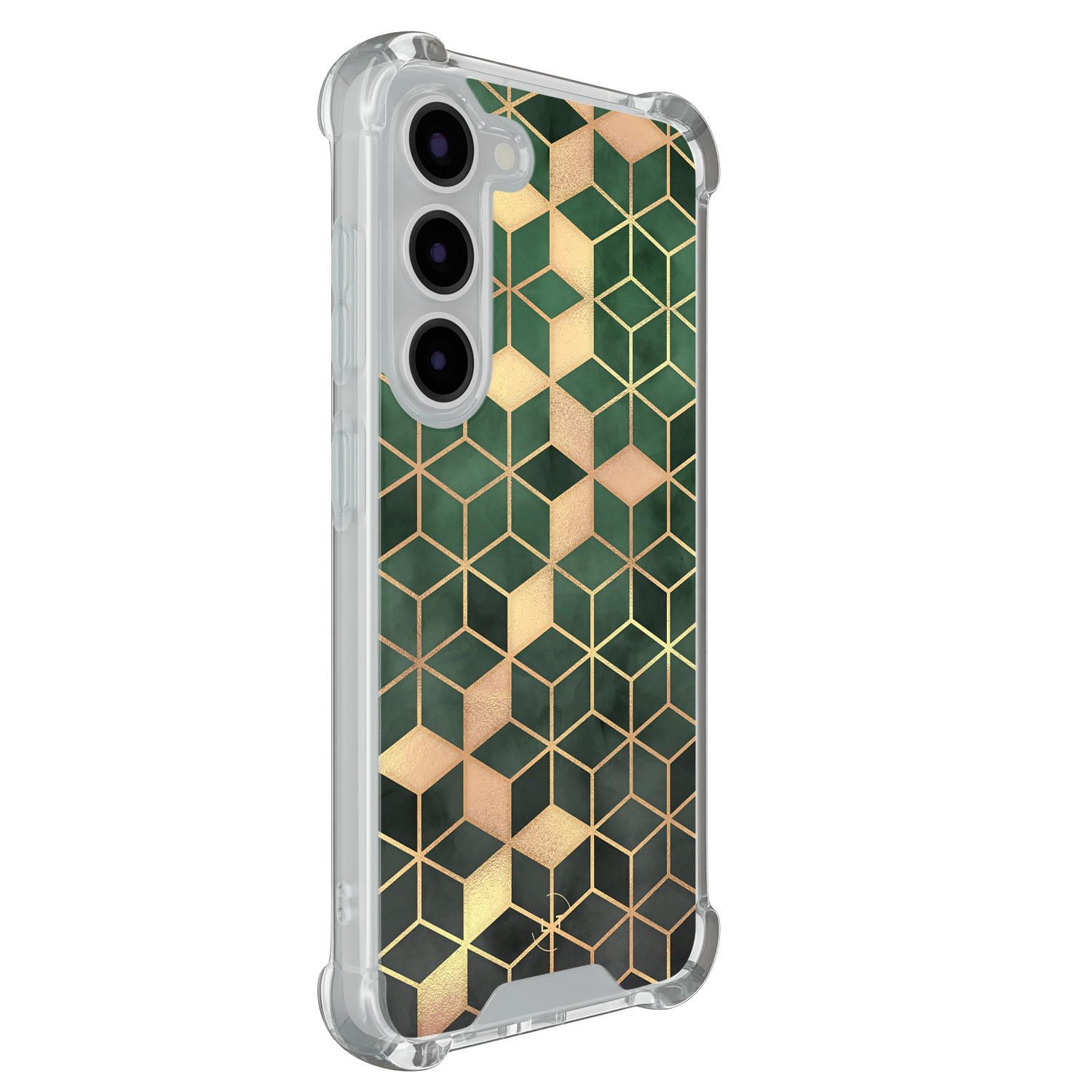 Leuke Telefoonhoesjes Samsung Galaxy S23 shockproof case - Kubus groen
