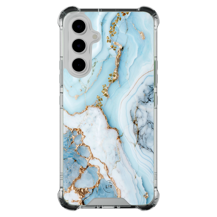 Leuke Telefoonhoesjes Samsung Galaxy A55 shockproof case - Marmer babyblauw
