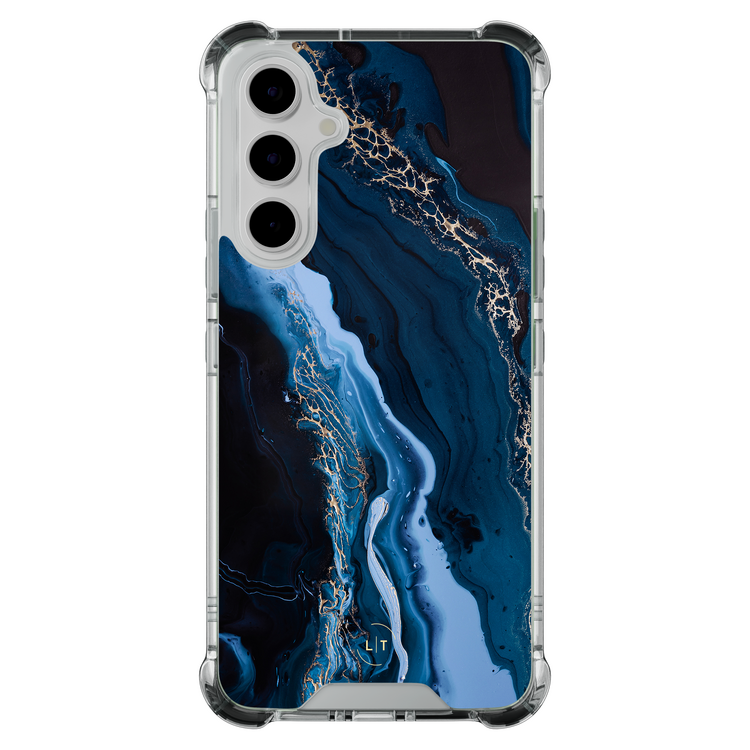 Leuke Telefoonhoesjes Samsung Galaxy A55 shockproof case - Marmer lagoon blauw