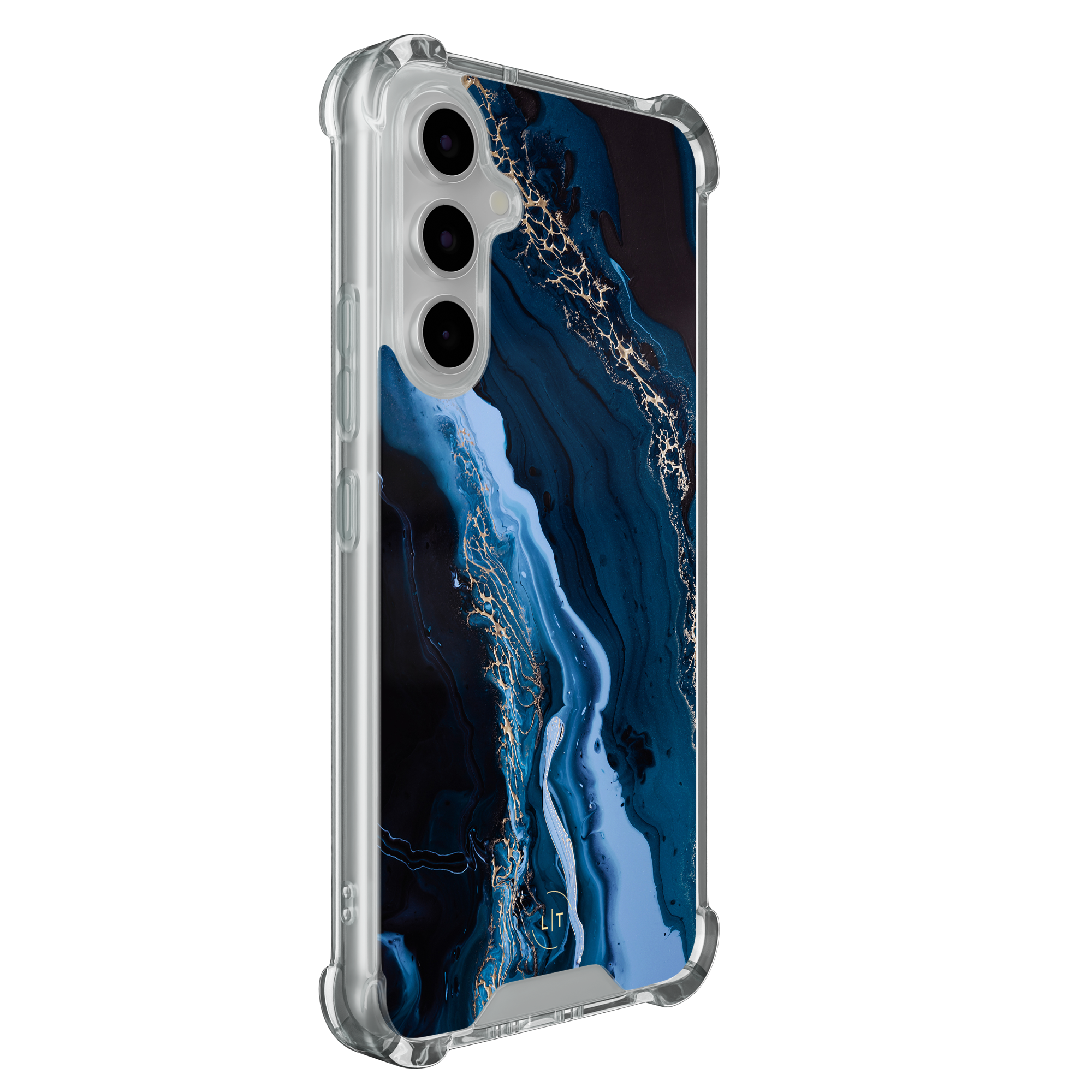 Leuke Telefoonhoesjes Samsung Galaxy A55 shockproof case - Marmer lagoon blauw