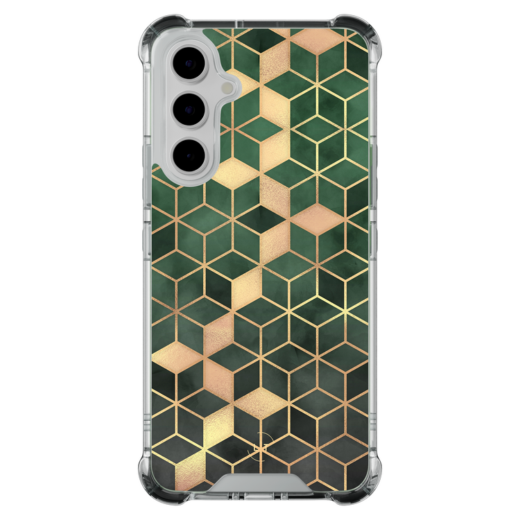 Leuke Telefoonhoesjes Samsung Galaxy A55 shockproof case - Kubus groen