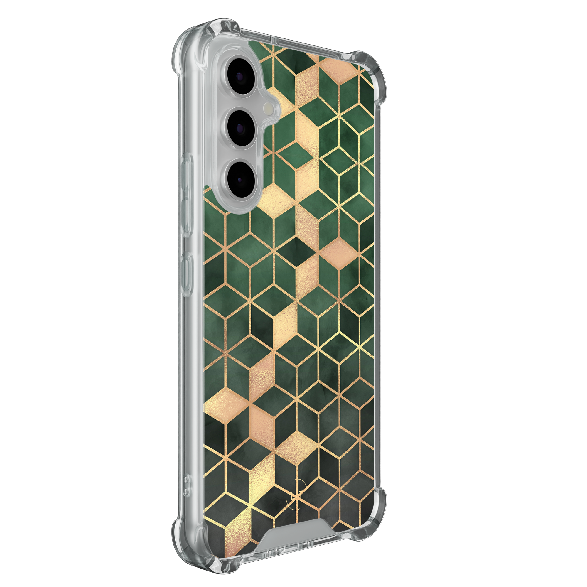 Leuke Telefoonhoesjes Samsung Galaxy A55 shockproof case - Kubus groen