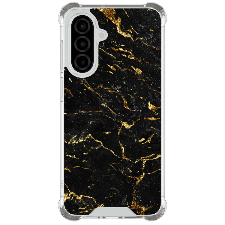 Leuke Telefoonhoesjes Samsung Galaxy A57 shockproof case - Marmer zwart goud