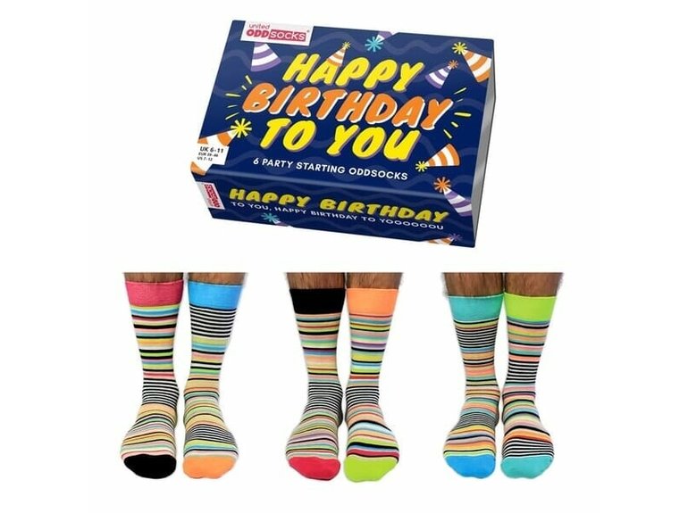 United ODDsocks Happy Birthday Men - Box by ODDsocks