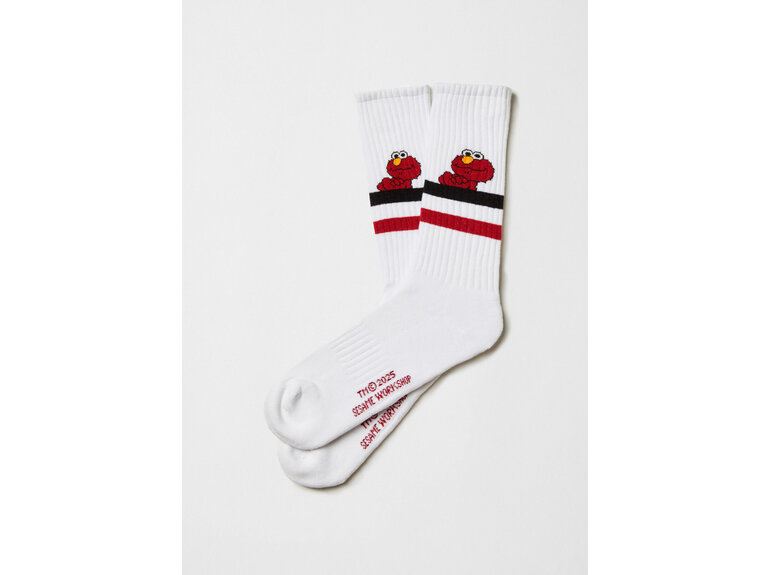 BeSocks BeSesamstraat Elmo - Wit by BeSocks