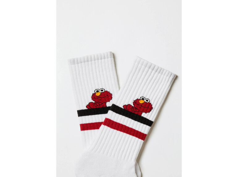 BeSocks BeSesamstraat Elmo - Wit by BeSocks