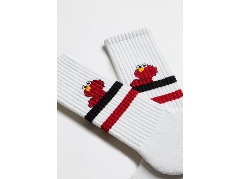 BeSocks BeSesamstraat Elmo - Wit by BeSocks