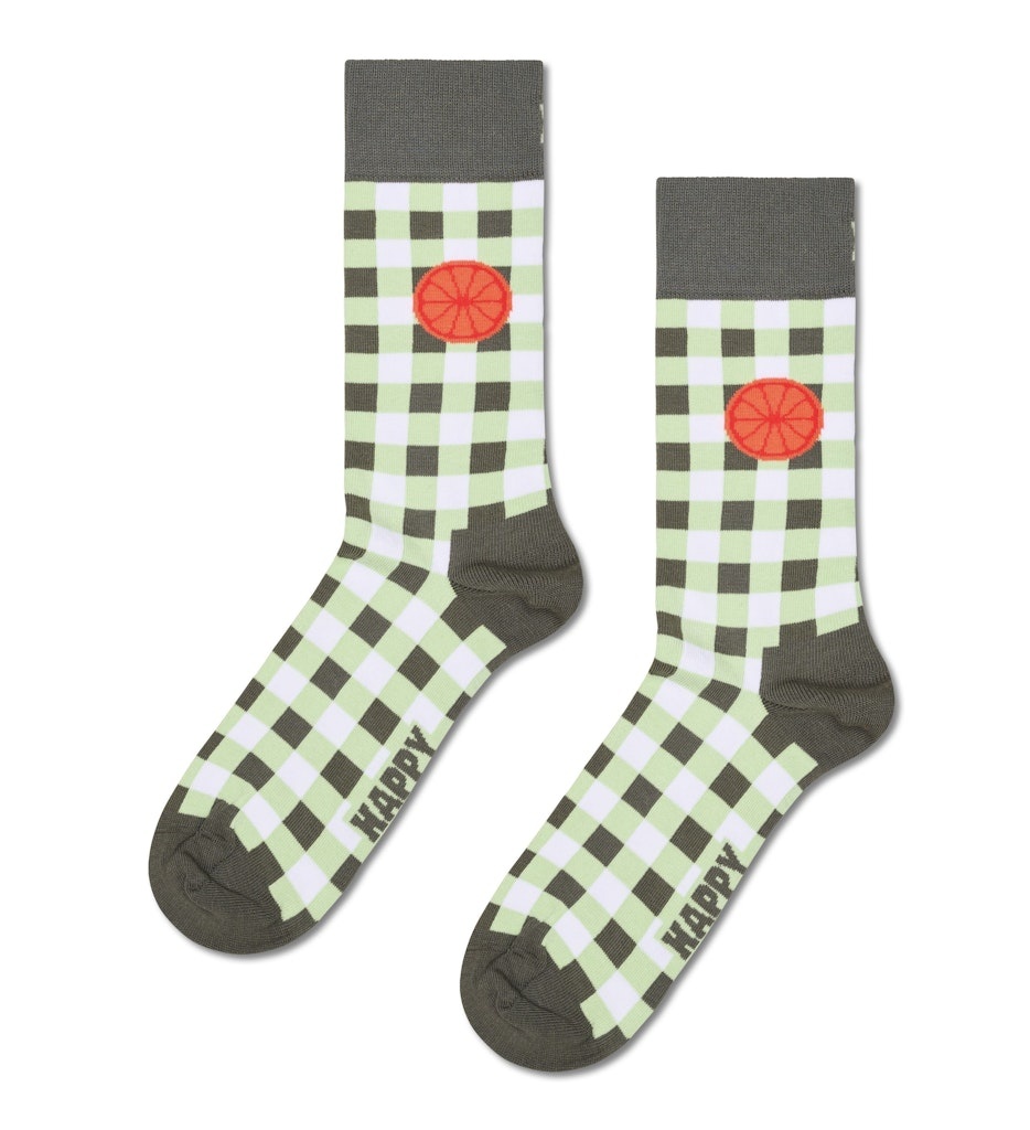 Gingham Orange Sock by Happy Socks