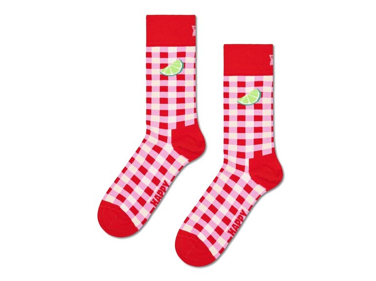 Happy Socks Gingham Lime Sock by Happy Socks