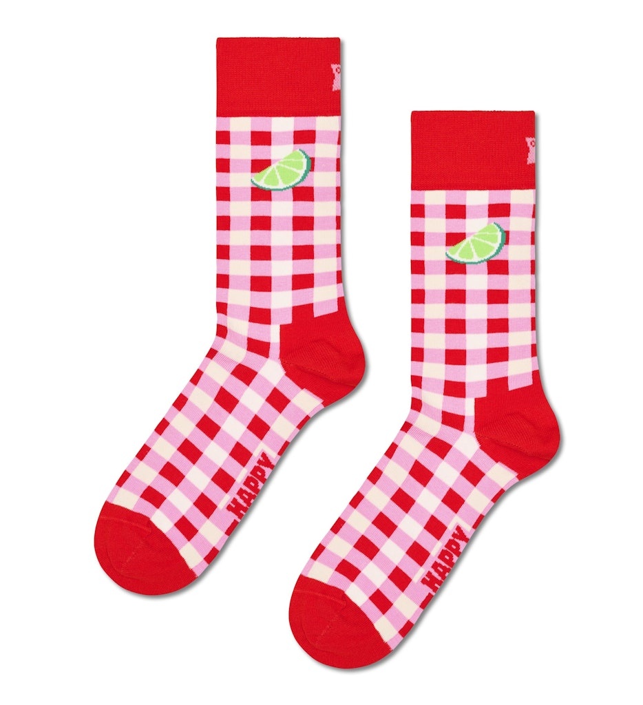 Gingham Lime Sock by Happy Socks