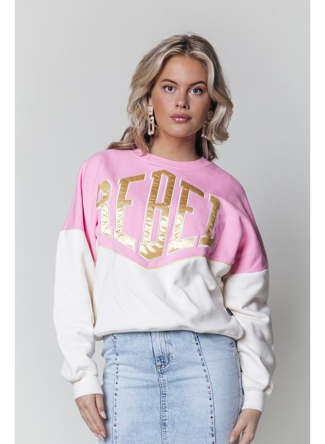 Sweater - Rebel Dropped Shoulder - Light Bright Pink