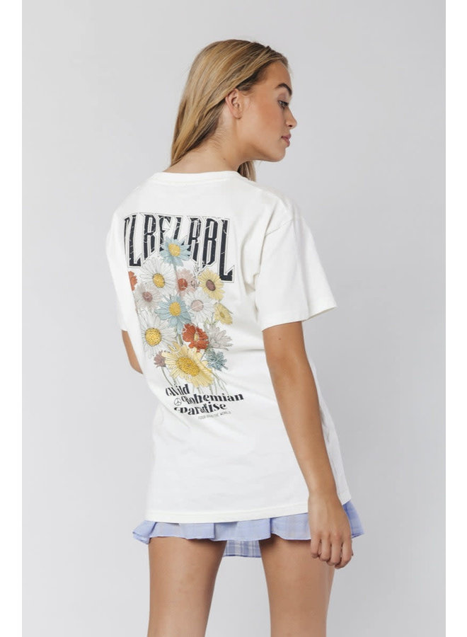 T-Shirt - CLRFL RBL Flowers Loosefit Tee / Off white