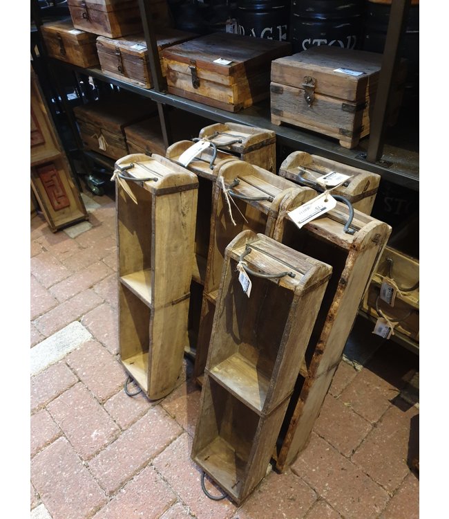 # Wooden 2-brick tray with handles - per stuk