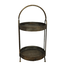 # Etagiere metal Ø23x48cm - Antique gold+black