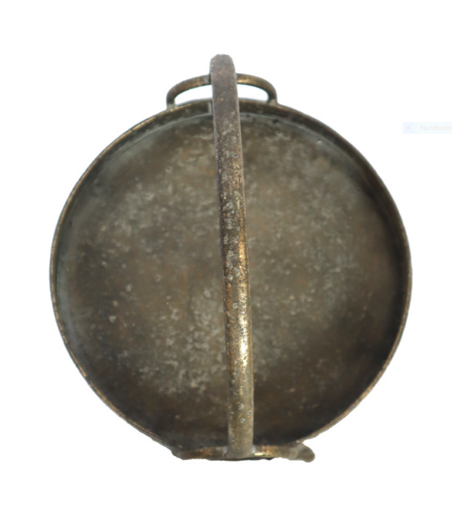 ## Etagiere metal Ø23x48cm - Antique gold+black