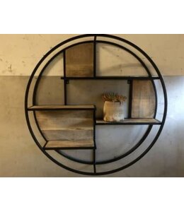 J573 - Zwart metalen wandrek cirkel - 100 cm (wordt niet verzonden/alleen afhalen)