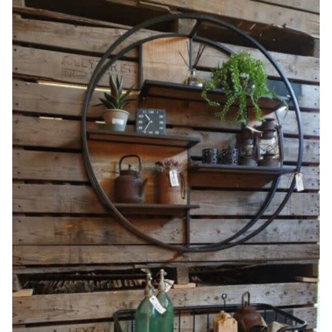 J573 - Zwart metalen wandrek cirkel - 100 cm (wordt niet verzonden/alleen afhalen)