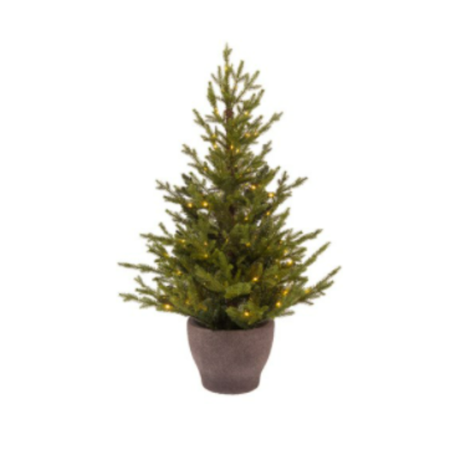 Kleine kunst kerstboom 90 cm met verlichting (micro led)