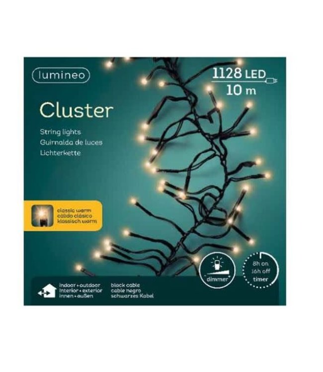 karakter eend studie Led clusterverlichting buiten - 10 meter - 1120 lamps - zwart - klassiek  warm - Woonwinkel Pommelientje