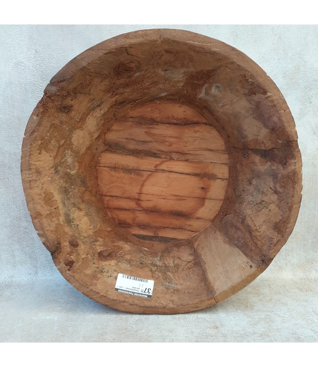 Ronde houten schaal -- 92 - 36 x 36 x 8 cm