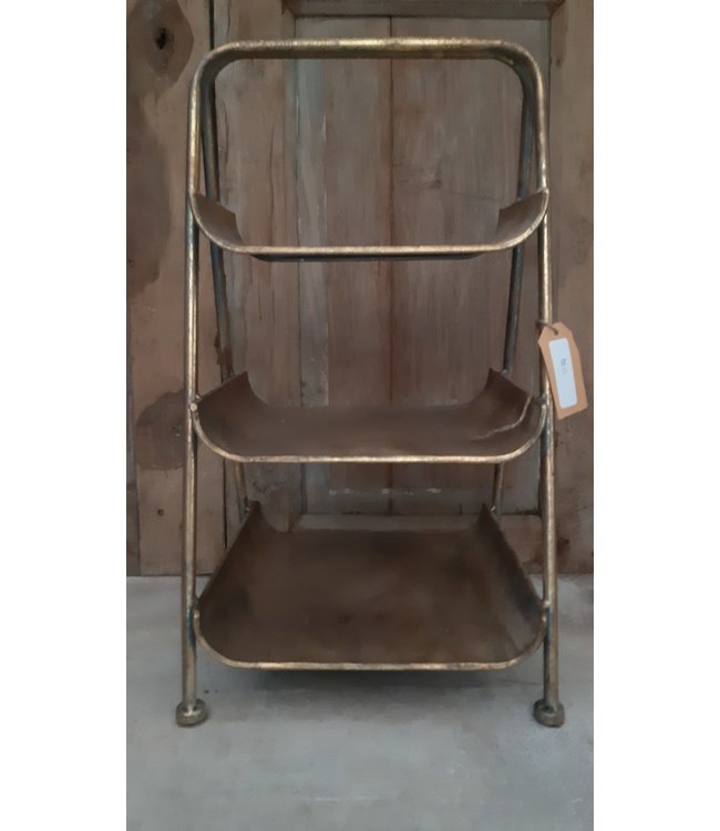 ### Etagiere metal 28x25x50.5cm - Gold white-washed - excl. deco
